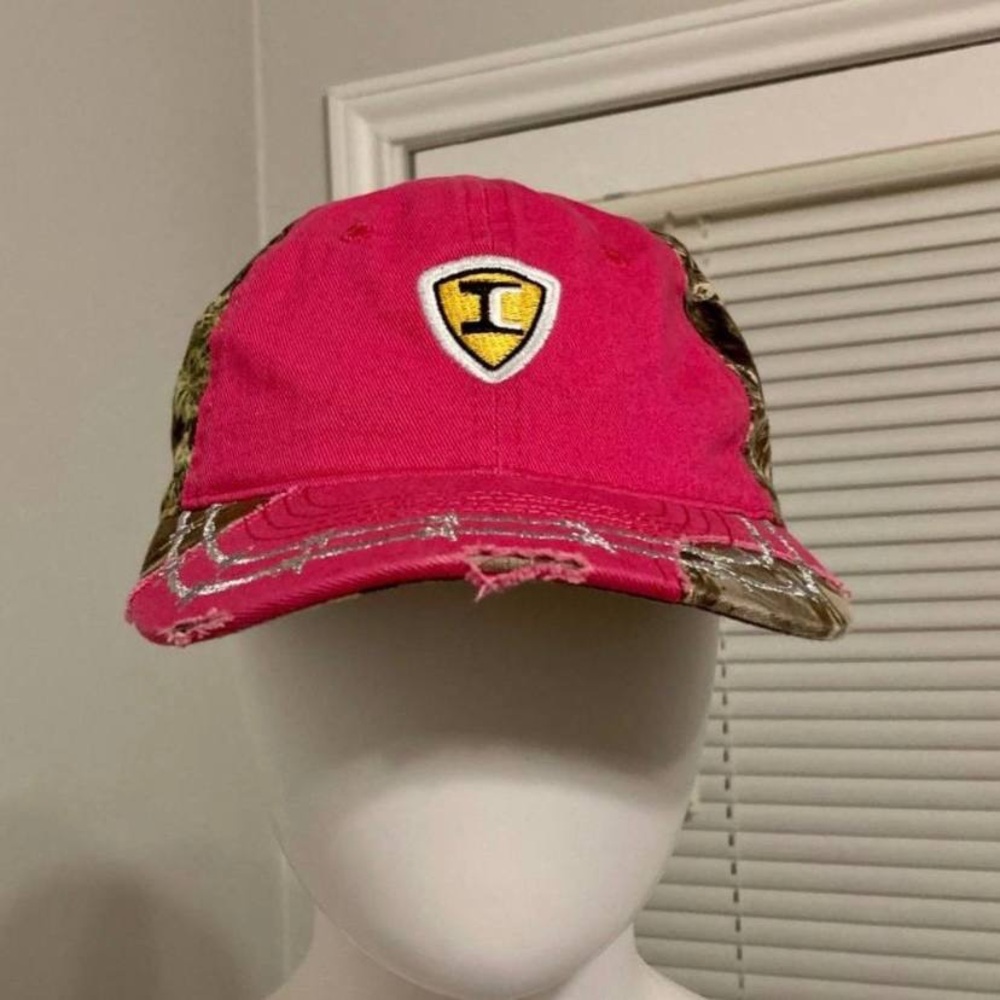 Pink Camo Distressed Cap